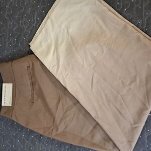 Ann Taylor Factory Brown and Cream Ankle Pants